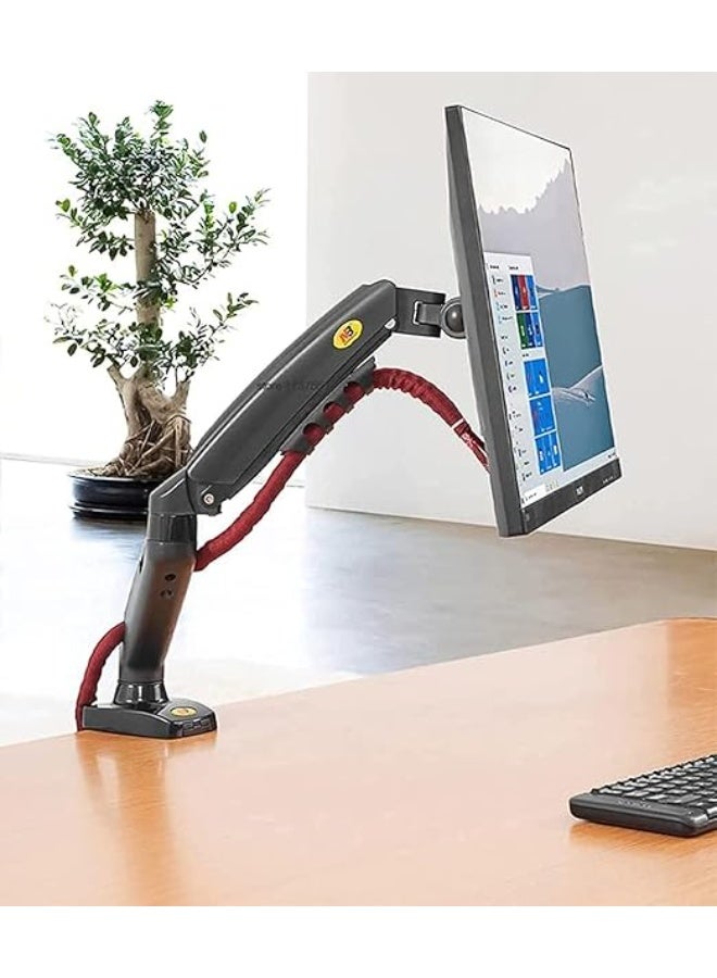 نورث بايو ذراع شاشة مكتبي بزنبرك غازي للشاشات من 17 إلى 30 بوصة، حركة كاملة دوران وإمالة، مناسب للشاشات المكتبية والتلفزيونات الصغيرة - Image 1